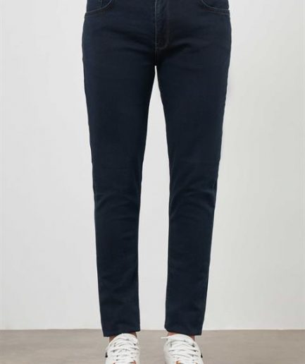 Мужские джинсы Morven темно-синие — коричневые, 5 карманов, Slim Fit, 98% хлопок, 2% эластан, застежка на пуговицу и молнию