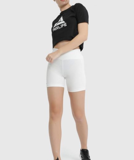 Женские спортивные шорты-леггинсы под брендом Underwear, размеры S, M, L, XL, цвет экрю
