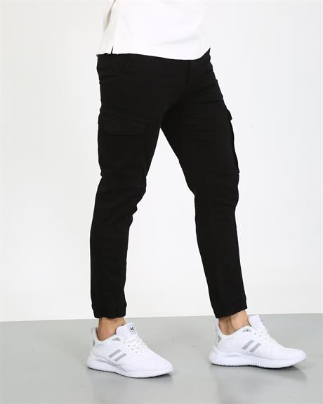 Мужские брюки Slim Fit черного цвета Markano
