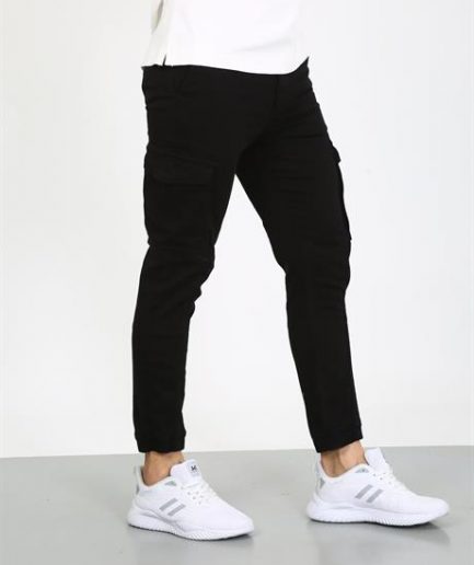 Мужские брюки Slim Fit черного цвета Markano