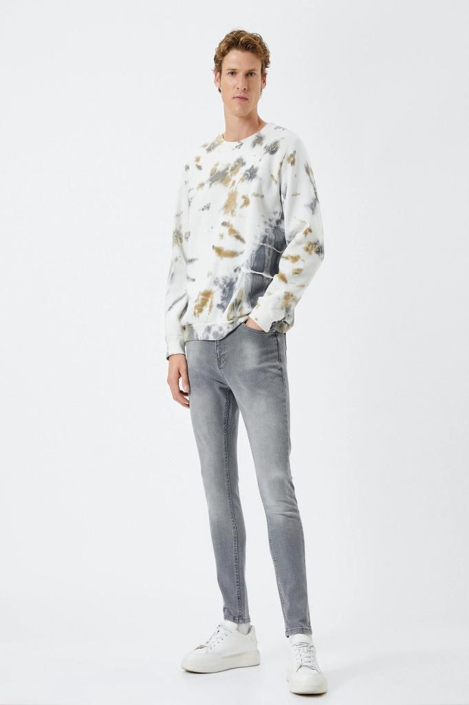 Джинсы Koton Super Skinny Fit Justin — низкая талия, узкий крой, серый цвет, идеальны для стильного повседневного образа