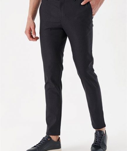 Мужские темно-синие клетчатые брюки Slim Fit классического стиля