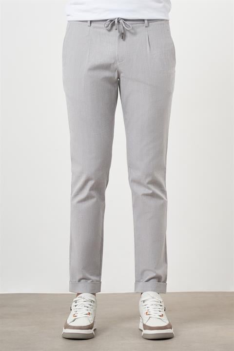 Мужские серые джоггеры Slim Fit из хлопка и льна с карманами и шнуровкой