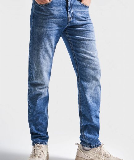 Мужские джинсы slim fit из хлопкового денима, стандартная длина, цвет — джинсовый, размеры 30-36