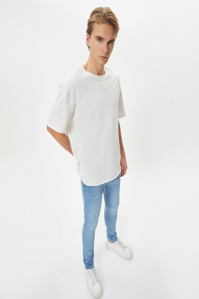 Мужские джинсы Koton Michael, узкий крой, низкая талия, denim из переработанного хлопка, цвет индиго