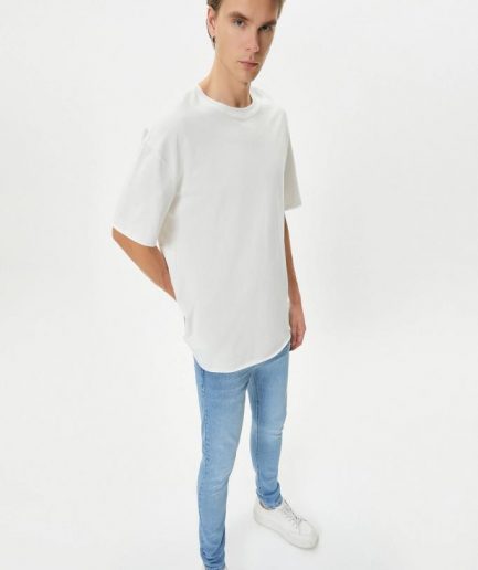 Мужские джинсы Koton Michael, узкий крой, низкая талия, denim из переработанного хлопка, цвет индиго