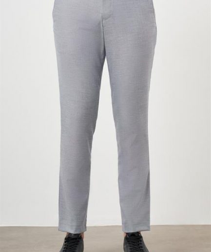Мужские серые брюки Slim Fit с принтом из поливискозы, карманы сбоку, застежка на пуговицу и молнию, размеры 40-50