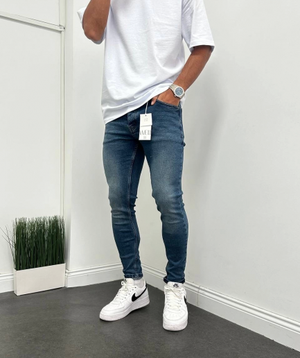 Мужские узкие джинсы Skinny Fit — темно-синие, размеры 29-36, для роста 160-190 см, идеально подходят для активного образа жизни