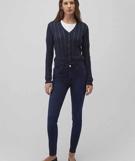 Джинсы Tess Gold Luxury Indigo от MAVI, высокая талия, скинни, узкие штанины, экологичный TENCEL™. Стильный и удобный выбор для любого случая.