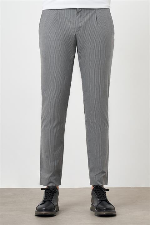 Мужские спортивные брюки Morven, серые, slim fit, с полосками, 66% полиэстер, 31% вискоза, 3% лайкра, с карманами и застежкой на пуговицу и молнию