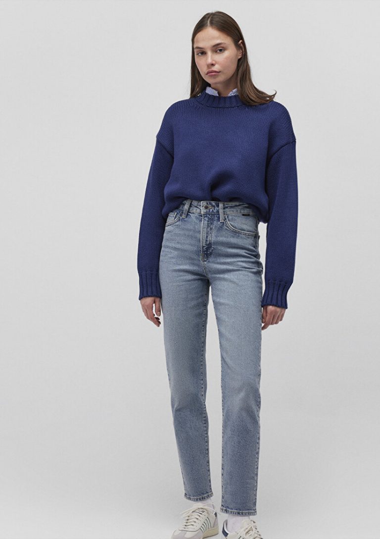 Джинсы Mom с супер высокой талией Star All Blue Indigo от MAVI, ткань 99% хлопок, 1% эластан, размеры 23-31, стильный силуэт