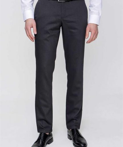 Мужские брюки с рисунком, зауженные, серого цвета, Slim Fit, модель 42, на кнопке и молнии, боковые карманы