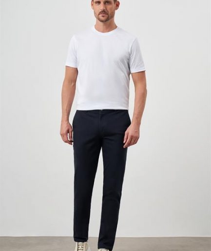 Синие хлопковые брюки чинос для мужчин slim fit с карманами размер 44-46-42