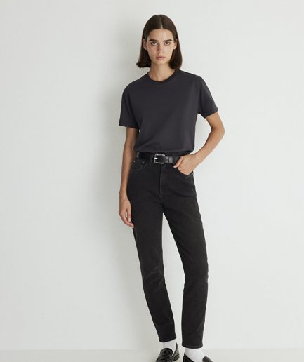 Джинсы Mom Jean Mavi Star All Blue Anthracite с супер высокой талией и зауженными штанинами, из переработанного хлопка