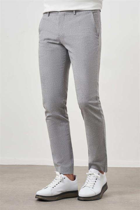 Мужские серые брюки с рисунком, поливискозные и льняные, slim fit, на кнопке и молнии, карманы по бокам