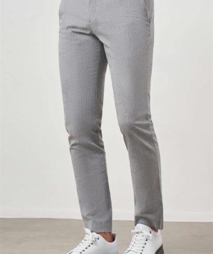 Мужские серые брюки с рисунком, поливискозные и льняные, slim fit, на кнопке и молнии, карманы по бокам