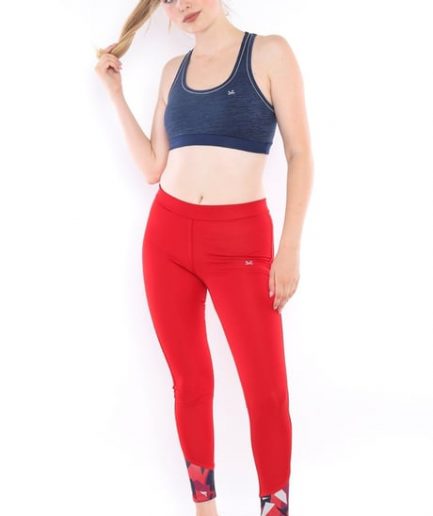 Эсцетик Красные Женские Спортивные Леггинсы из Полиэстера Slimfit для Фитнеса Bil0010
