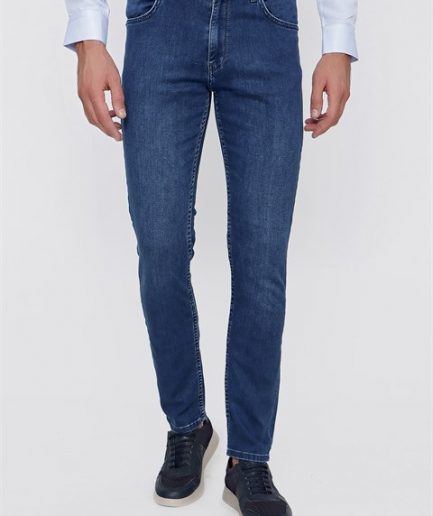 Мужские джинсы Morven Slim Fit, синие, 98% хлопок, 2% лайкра, 5 карманов, застежка на пуговицу и молнию