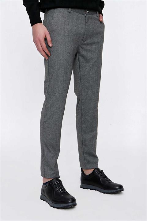 Мужские серые брюки поливискон с узором Slim Fit