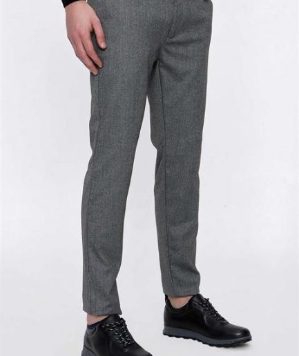 Мужские серые брюки поливискон с узором Slim Fit