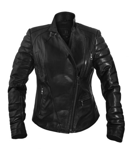 Кожаная куртка для женщин Sara из натуральной кожи, biker стиль, черная, доступна в размерах S, M, L, XL, XXL
