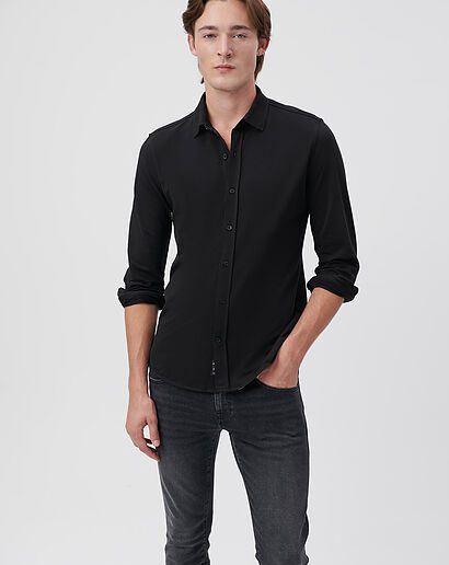 Черная вязаная рубашка MAVI из коллекции Black с Oversize кроем из 100% хлопка для стильных мужчин