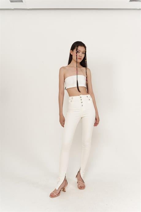 Разделенные джинсы белого цвета, размеры M/28, XS/24, S/26, L/30