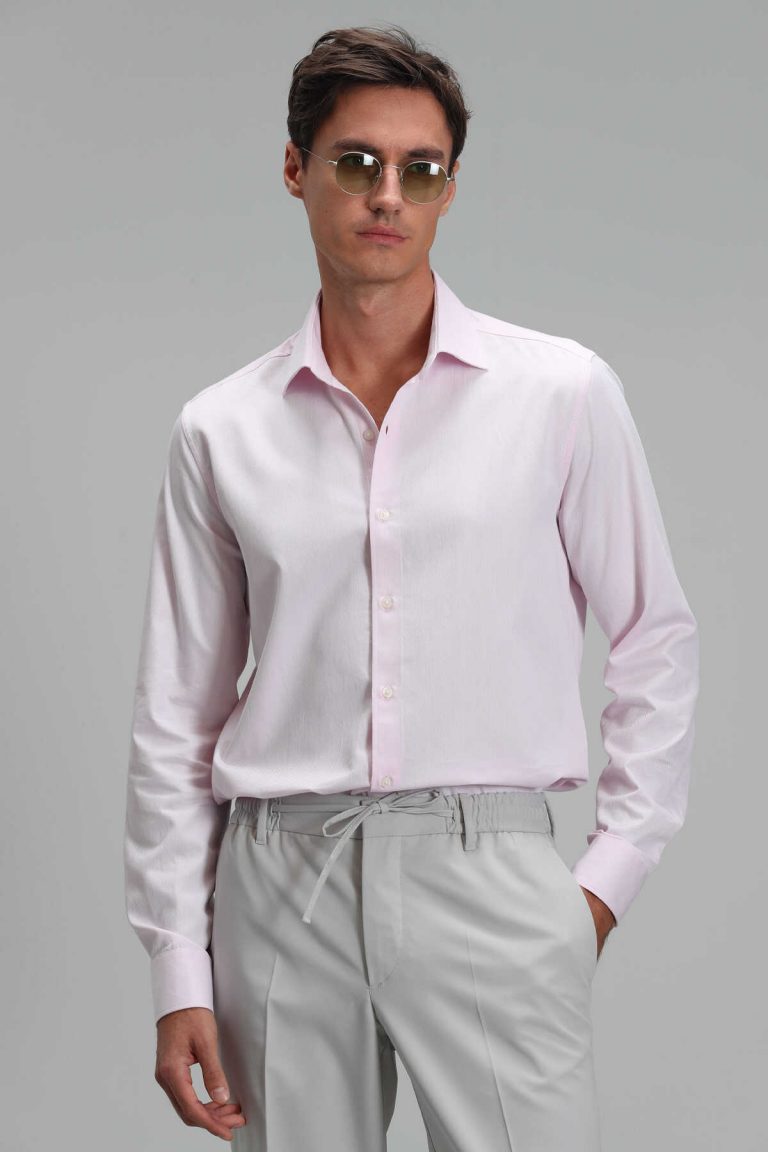 Умная рубашка для мужчин Nagoya Comfort Slim Fit, розовая, доступна в размерах S, M, L, XL, XXL