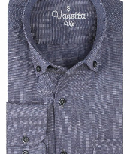 Мужская рубашка Varetta темно-фиолетовая с длинными рукавами, качественный хлопок, пуговицы, карман, стильная, удобная и долговечная