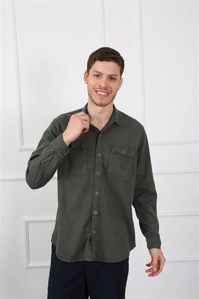 Мужская рубашка Regular Fit OLIVE из Тенсела с хлопком и эластаном, размеры S, M, L, XL, XXL