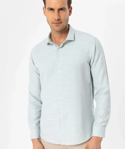 Классическая рубашка с уголковым манжетом, Slim Fit, розовая, 60% хлопок, 40% полиэстер, бизнес-кэжуал, турецкое происхождение