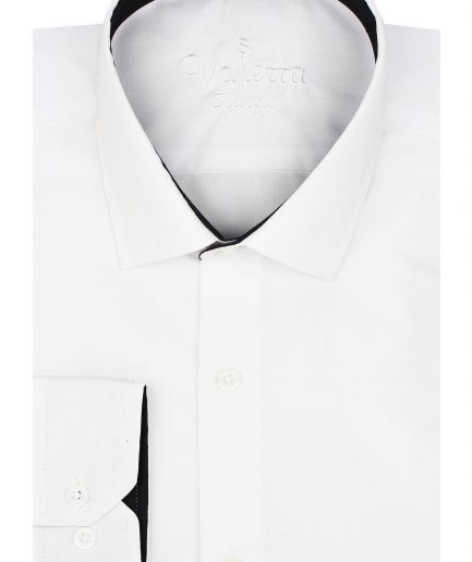 Мужская белая рубашка slim fit с длинным рукавом VARETTA из 67% хлопка и 33% полиэстера