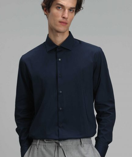 Синяя мужская базовая рубашка Slim Fit