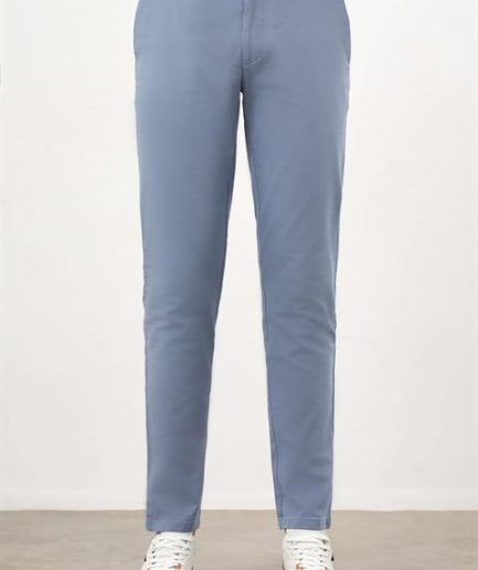 Мужские голубые летние хлопковые брюки чинос Slim Fit с боковыми карманами