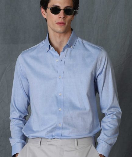 Умная мужская рубашка Daniel, slim fit, голубая, размер S