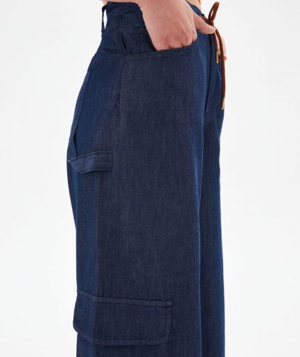 Темно-синие брюки с карманами MAVI XXL, 100% TENCEL, свободный крой, стильный повседневный дизайн, удобные и практичные для стирки