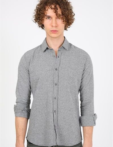 Мужская рубашка Slim Fit EG 1840 зеленого цвета из 60% хлопка и 40% полиэстера, доступна в размерах S, M, L, XL, XXL.