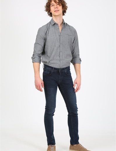 Мужская рубашка EG 1838 A. Серая, 60% хлопок, 40% полиэстер, размеры S-XXL, стильный и комфортный вариант для повседневного ношения