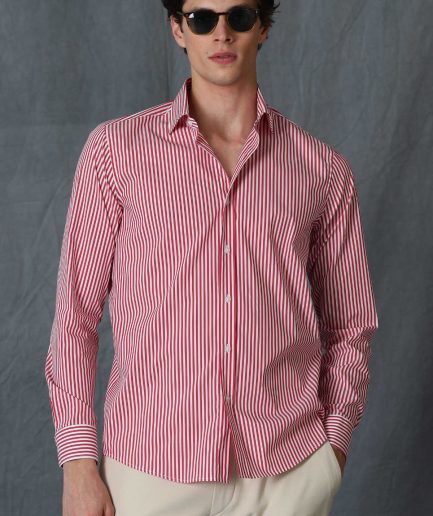 Умная рубашка для мужчин Slim Fit красного цвета, размеры L и M