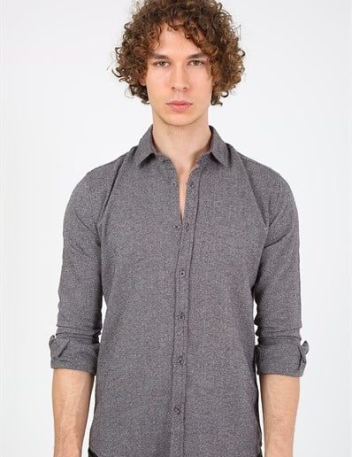 Мужская рубашка slim fit бордового цвета с составом 60% хлопок и 40% полиэстер, размеры S, M, L, XL, XXL