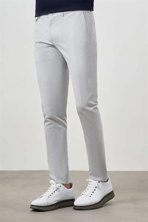 Мужские брюки поливискозные с рисунком Slim Fit цвета TAŞ