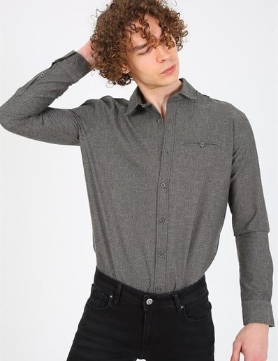 Мужская рубашка EG 1838 серого цвета, 60% хлопок и 40% полиэстер, размеры S-XXL, идеальна для стильного образа