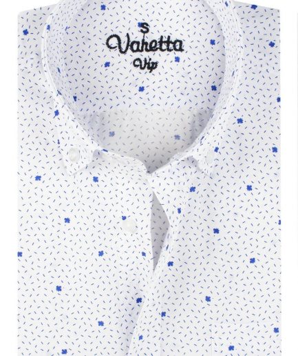 Рубашка Varetta мужская, синяя, с карманами, длинный рукав, хлопок, классический свободный крой, размер S или XL