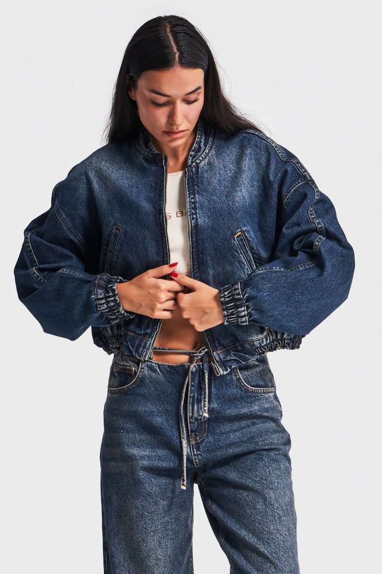 Женская джинсовая куртка Biker Fit свободного кроя, цвет: синий, размер 34-40