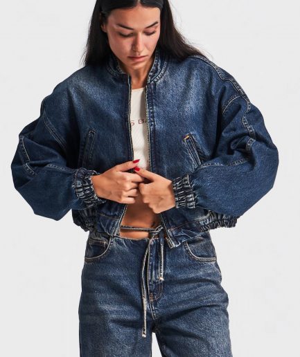 Женская джинсовая куртка Biker Fit свободного кроя, цвет: синий, размер 34-40