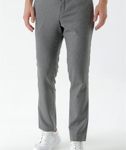 Серые классические брюки Slim Fit с принтом из полиэстера и вискозы, модель с карманами, застежкой на пуговицу и молнию