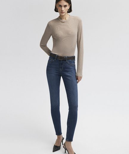 Джинсы Alissa Casual темно-синие, высокая талия, скинни, современный стиль от MAVI, 84% хлопок, размеры 23-28