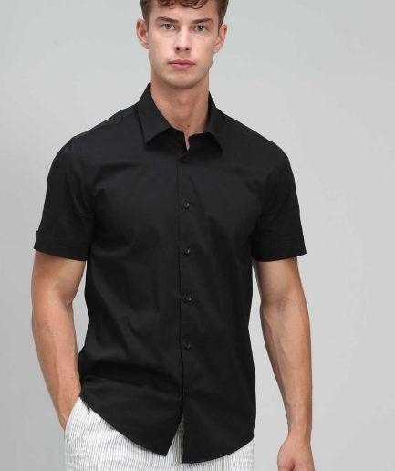 Умная черная рубашка Arus для мужчин Slim Fit