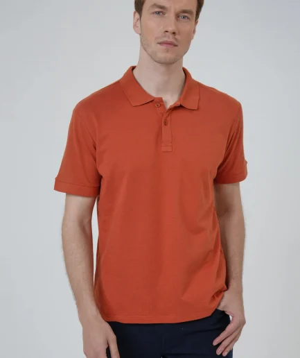Поло-майка slim-fit с армированным воротником, 100% хлопок, цвет розовый, производство Турция, доступные размеры: XL, L, XXL