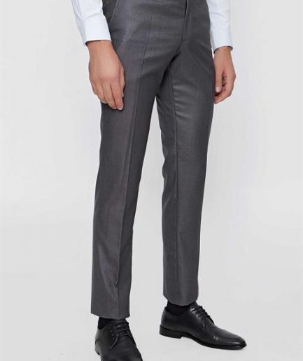 Мужские брюки slim fit антрацит с узором, 65% полиэстер, 35% вискоза, с боковыми карманами, модель 44